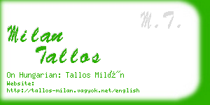 milan tallos business card